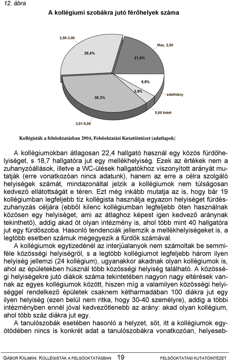 fürdőhelyiséget, s 18,7 hallgatóra jut egy mellékhelyiség.