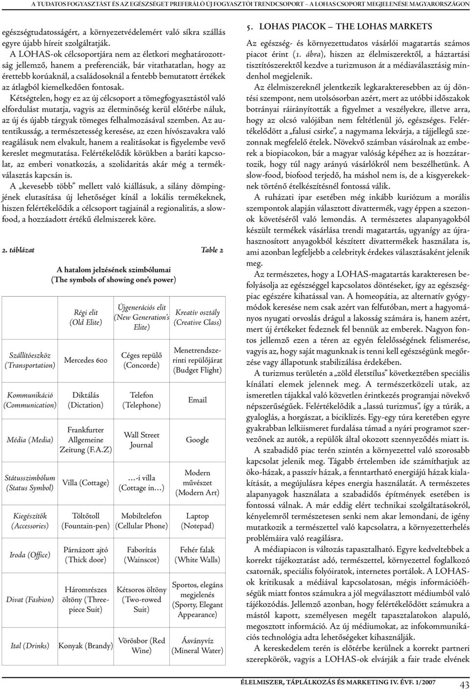 a lohas-ok célcsoportjára nem az életkori meghatározottság jellemző, hanem a preferenciák, bár vitathatatlan, hogy az érettebb korúaknál, a családosoknál a fentebb bemutatott értékek az átlagból