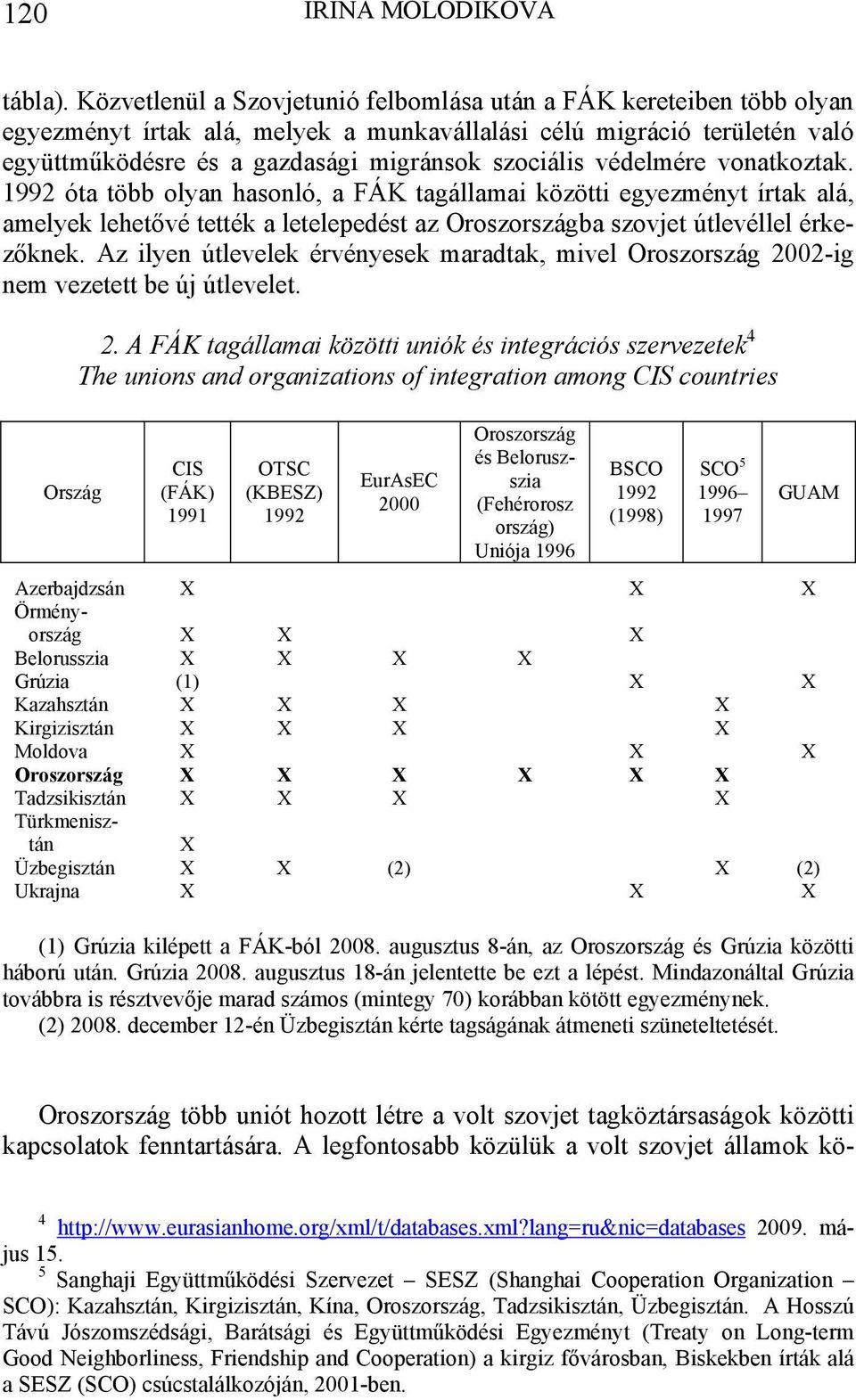 védelmére vonatkoztak. 1992 óta több olyan hasonló, a FÁK tagállamai közötti egyezményt írtak alá, amelyek lehetővé tették a letelepedést az Oroszországba szovjet útlevéllel érkezőknek.