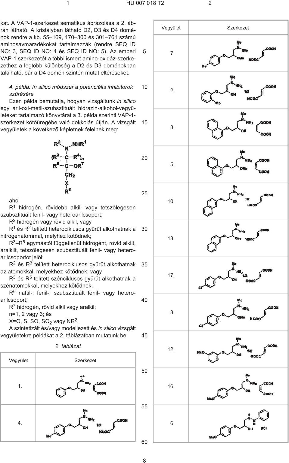Az emberi VAP¹1 szerkezetét a többi ismert amino-oxidáz-szerkezethez a legtöbb különbség a D2 és D3 doménokban található, bár a D4 domén szintén mutat eltéréseket. 5 Vegyület 7. Szerkezet 4.