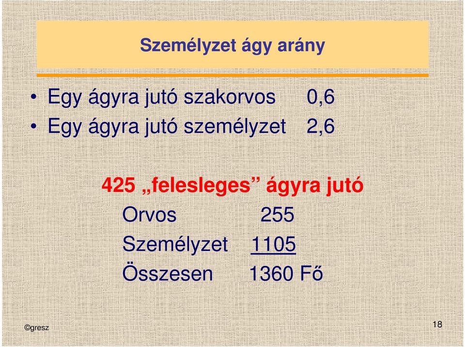 2,6 425 felesleges ágyra jutó Orvos 255