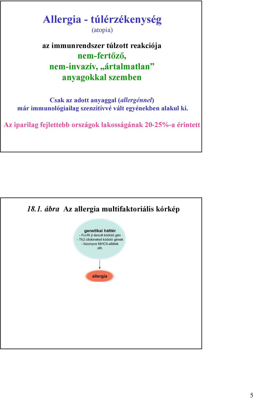 már immunológiailag szenzitívvé vált egyénekben alakul ki.