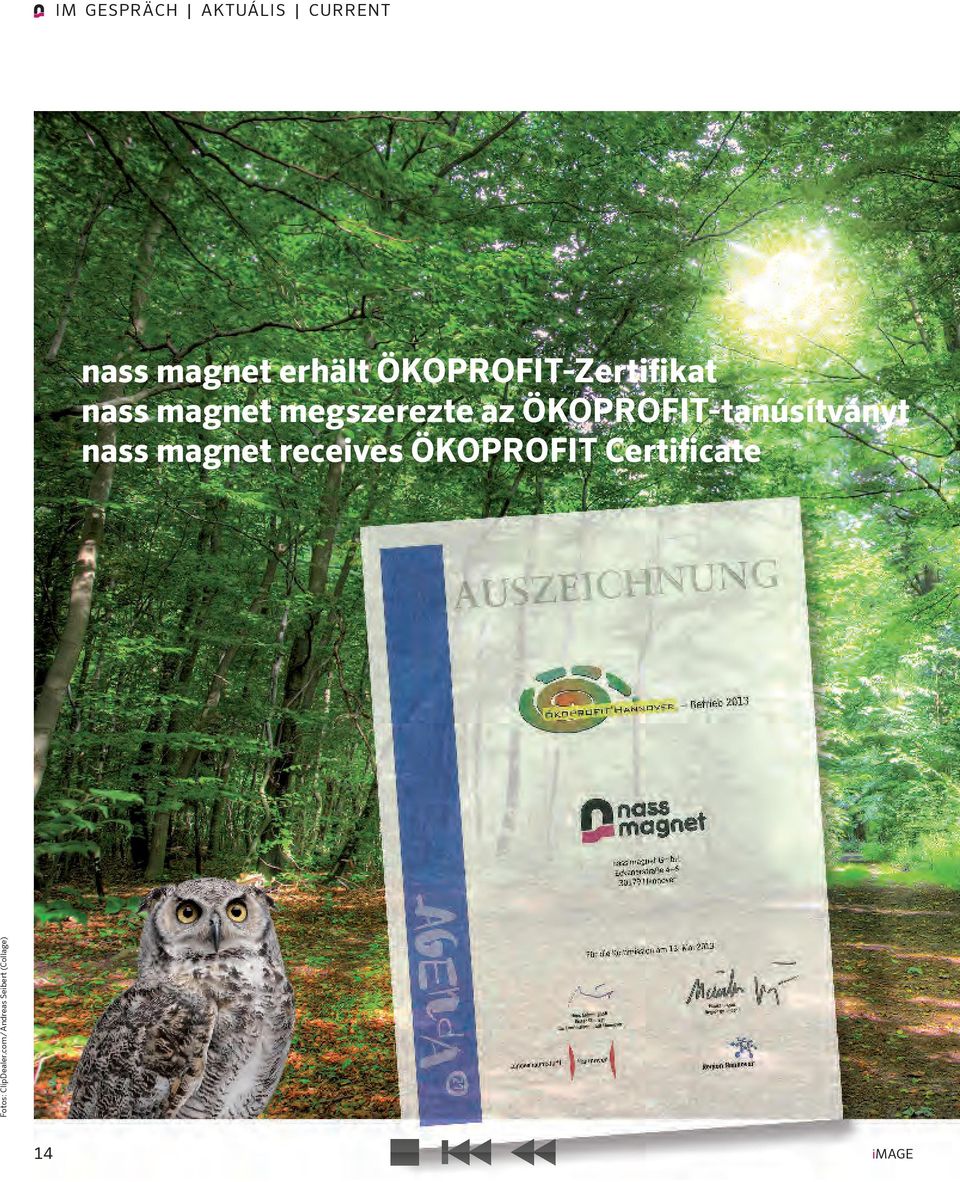 ÖKOPROFIT-Zerti kat nass magnet megszerezte az