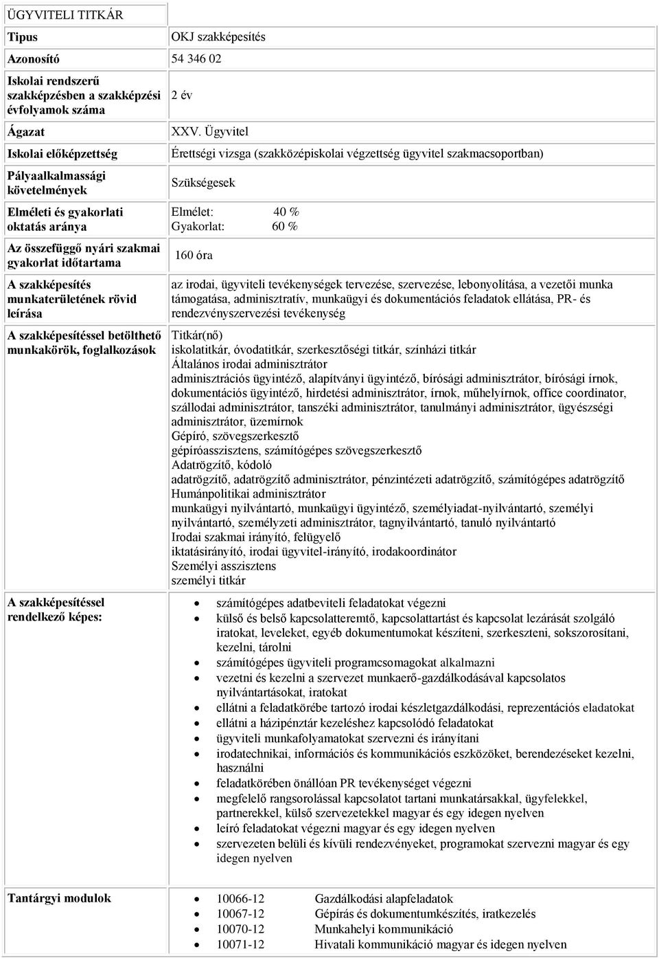 Ügyvitel Érettségi vizsga (szakközépiskolai végzettség ügyvitel szakmacsoportban) Szükségesek az irodai, ügyviteli tevékenységek tervezése, szervezése, lebonyolítása, a vezetői munka támogatása,