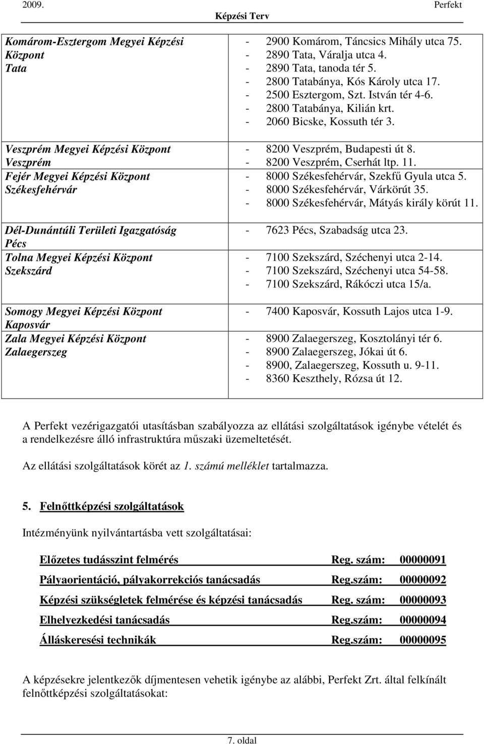 - 2800 Tatabánya, Kós Károly utca 17. - 2500 Esztergom, Szt. István tér 4-6. - 2800 Tatabánya, Kilián krt. - 2060 Bicske, Kossuth tér 3. - 8200 Veszprém, Budapesti út 8. - 8200 Veszprém, Cserhát ltp.