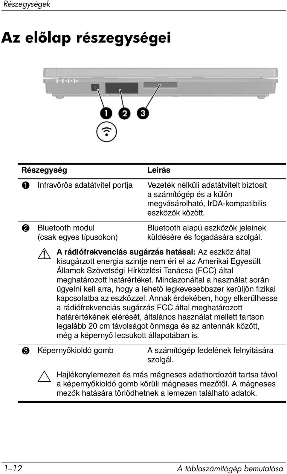 A rádiófrekvenciás sugárzás hatásai: Az eszköz által kisugárzott energia szintje nem éri el az Amerikai Egyesült Államok Szövetségi Hírközlési Tanácsa (FCC) által meghatározott határértéket.