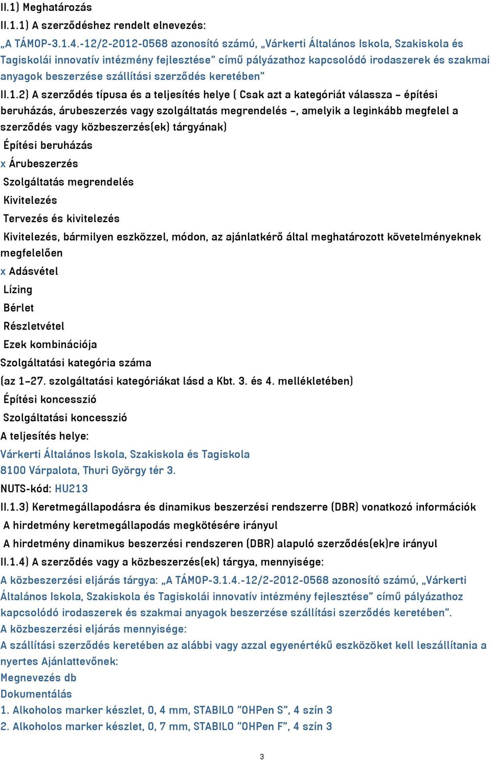 szerződés keretében II.1.