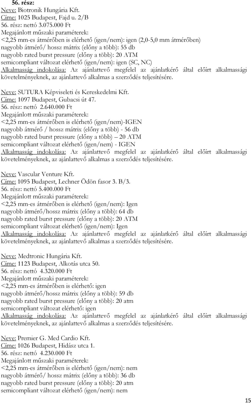 változat elérhető (igen/nem): igen (SC, NC) 56. rész: nettó 2.640.