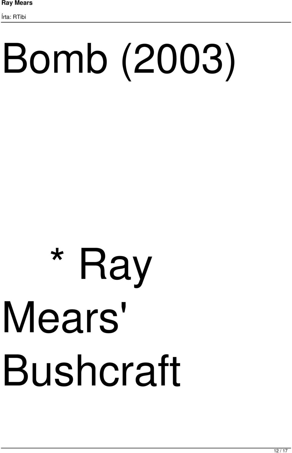 Ray Mears'