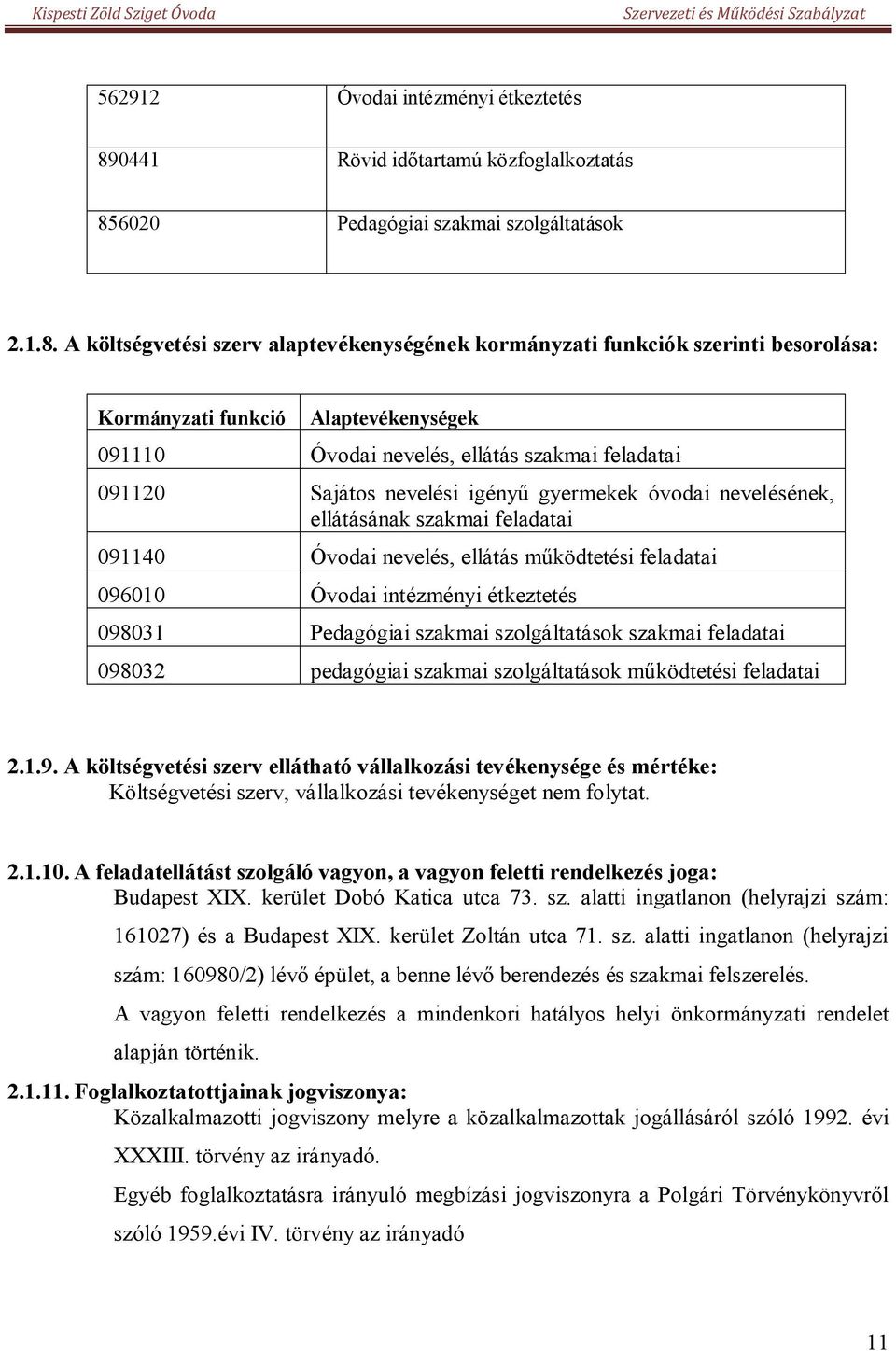 6020 Pedagógiai szakmai szolgáltatások 2.1.8.