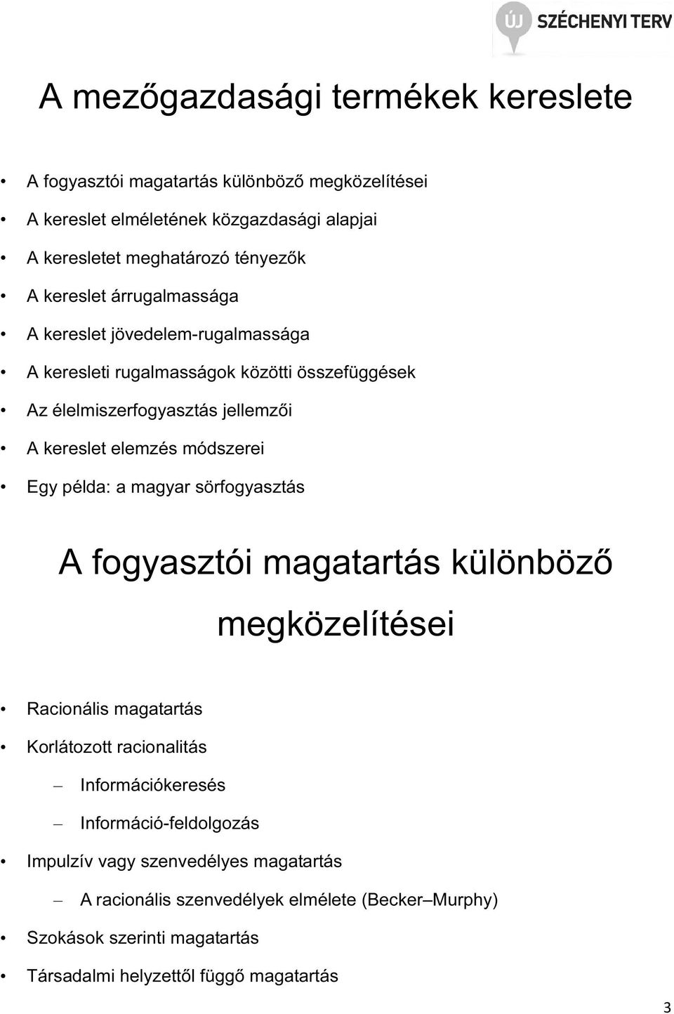 módszerei Egy példa: a magyar sörfogyasztás A fogyasztói magatartás különböző megközelítései Racionális magatartás Korlátozott racionalitás Információkeresés