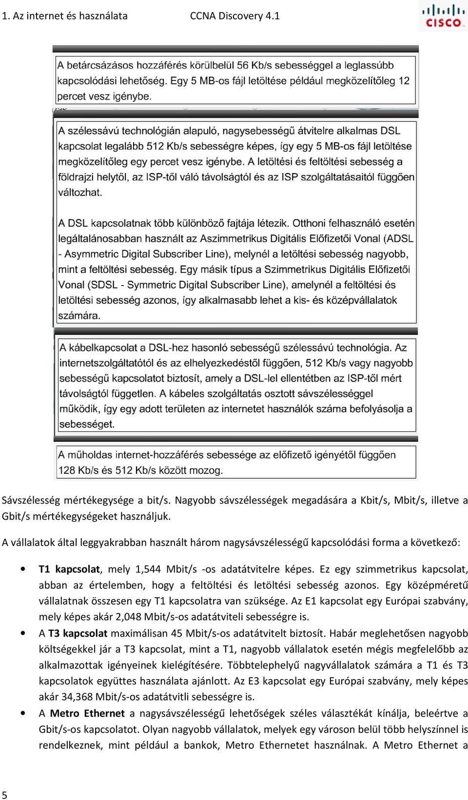 Ez egy szimmetrikus kapcsolat, abban az értelemben, hogy a feltöltési és letöltési sebesség azonos. Egy középméretű vállalatnak összesen egy T1 kapcsolatra van szüksége.