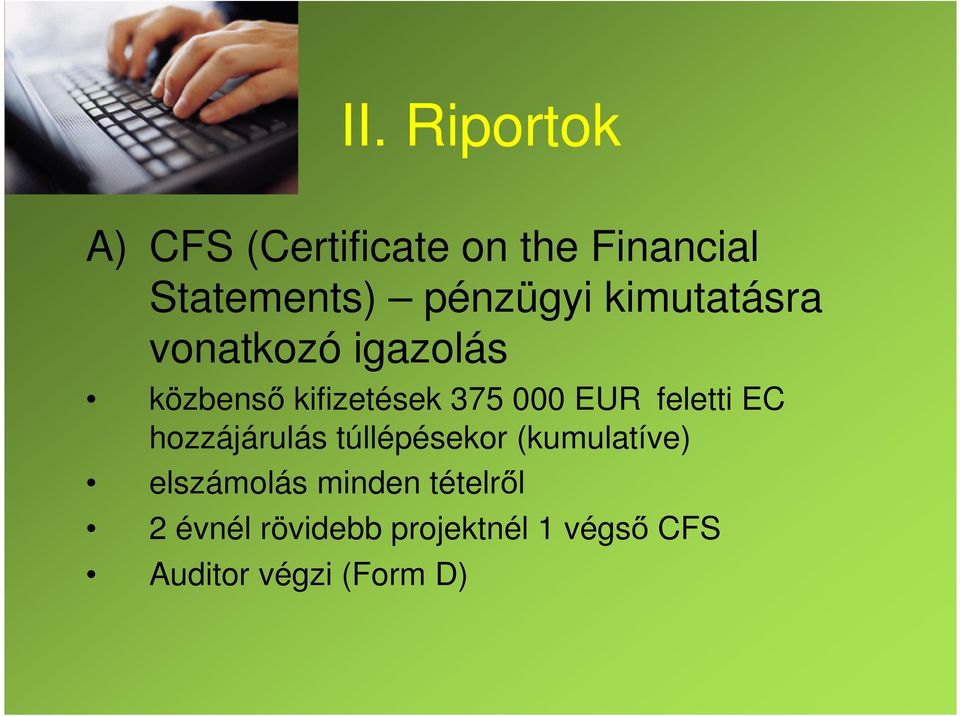 EUR feletti EC hozzájárulás túllépésekor (kumulatíve) elszámolás