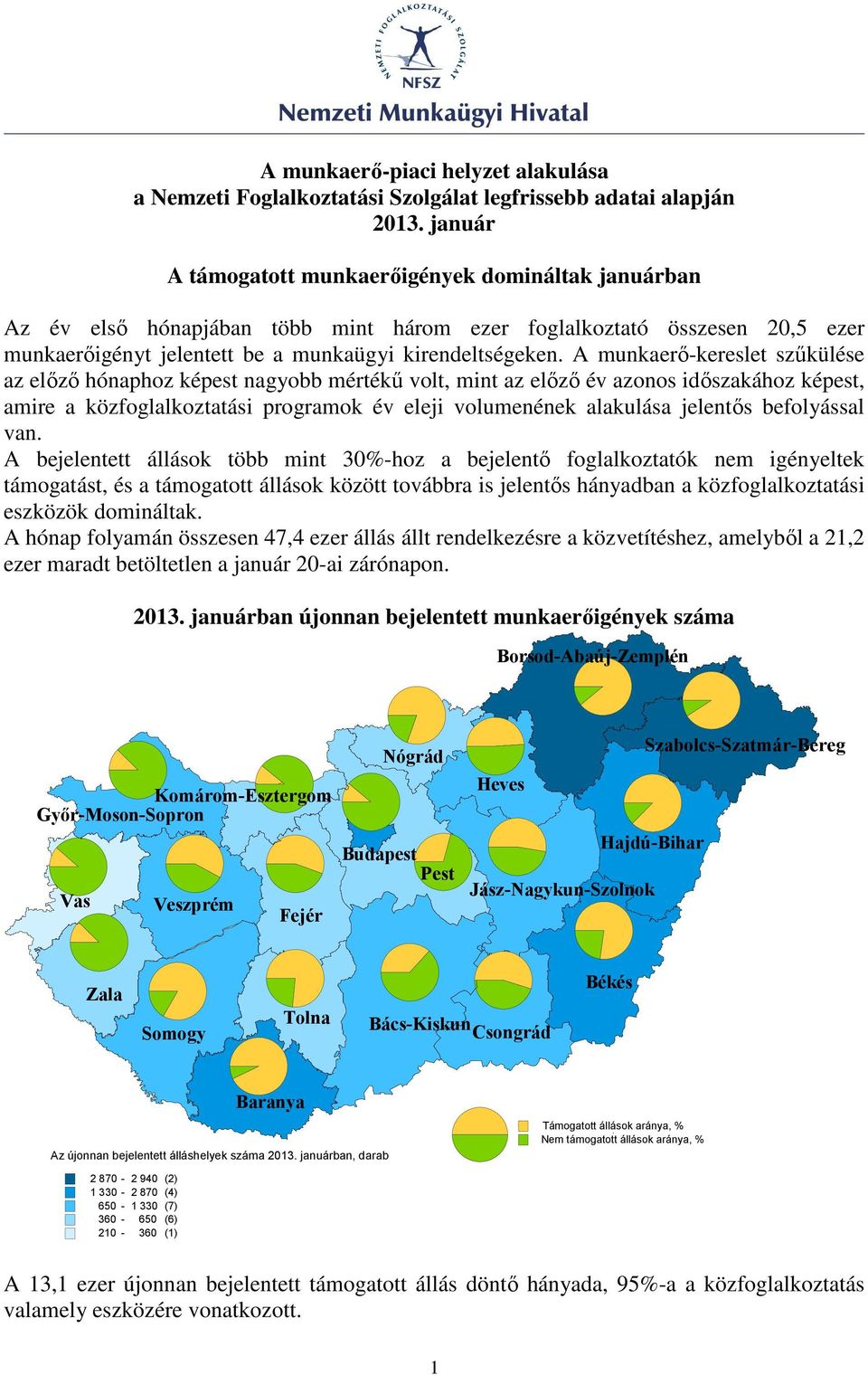 A munkaerı-kereslet szőkülése az elızı hónaphoz képest nagyobb mértékő volt, mint az elızı év azonos idıszakához képest, amire a közfoglalkoztatási programok év eleji volumenének alakulása jelentıs