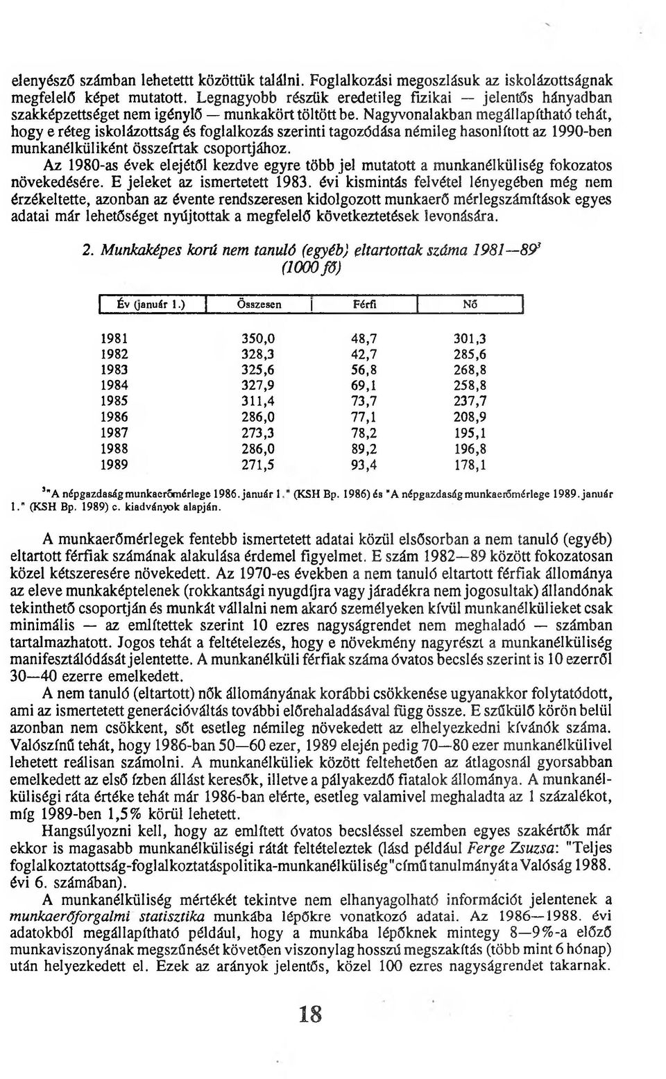 Nagyvonalakban megállapítható tehát, hogy e réteg iskolázottság és foglalkozás szerinti tagozódása némileg hasonlított az 1990-ben munkanélküliként összeírtak csoportjához.