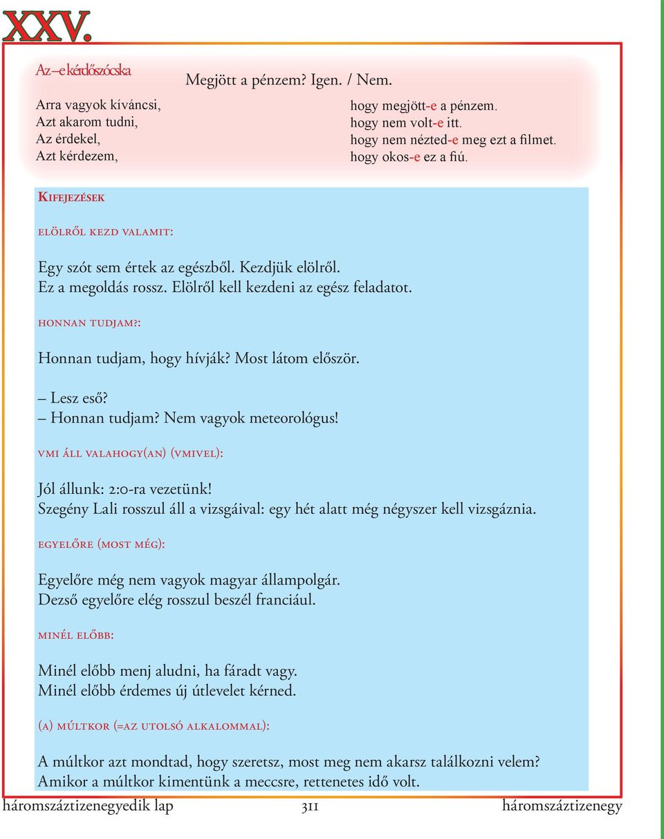 : Honnan tudjam, hogy hívják? Most látom először. Lesz eső? Honnan tudjam? Nem vagyok meteorológus! vmi áll valahogy(an) (vmivel): Jól állunk: 2:0-ra vezetünk!