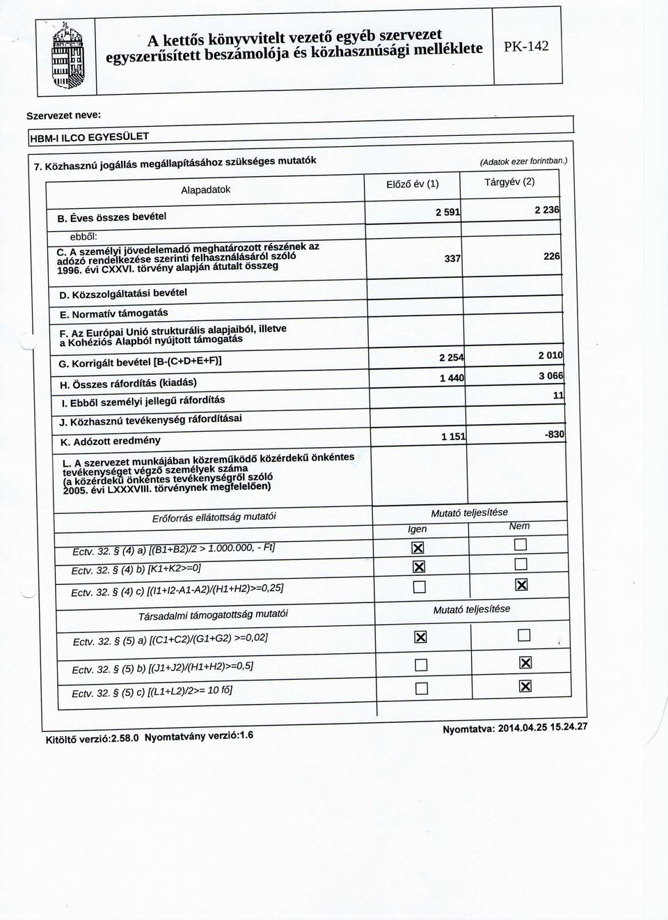tdrveny alapjan atutalt bsszeg 337 226 D. Kdzszolgaltatasi bevetel E. Normatfv tamogatas F. Az Eurdpai Unid strukturalis alapjaibol, illetve a Kohezios Alapbol nyujtott tamogatas G.