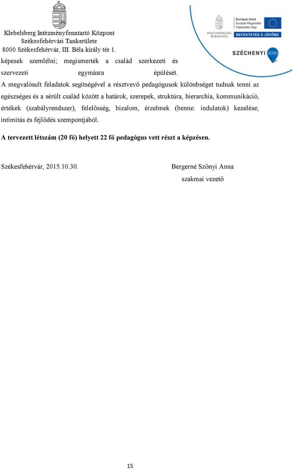 határok, szerepek, struktúra, hierarchia, kommunikáció, értékek (szabályrendszer), felelősség, bizalom, érzelmek (benne: indulatok)