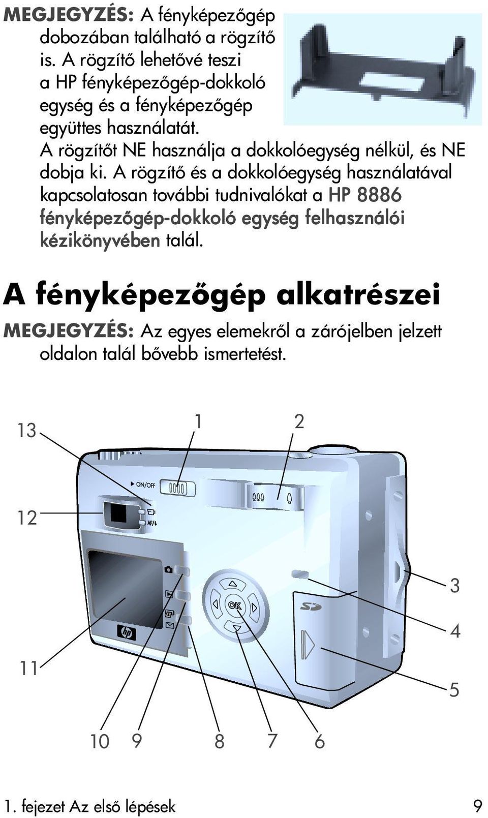 A rögzít t NE használja a dokkolóegység nélkül, és NE dobja ki.