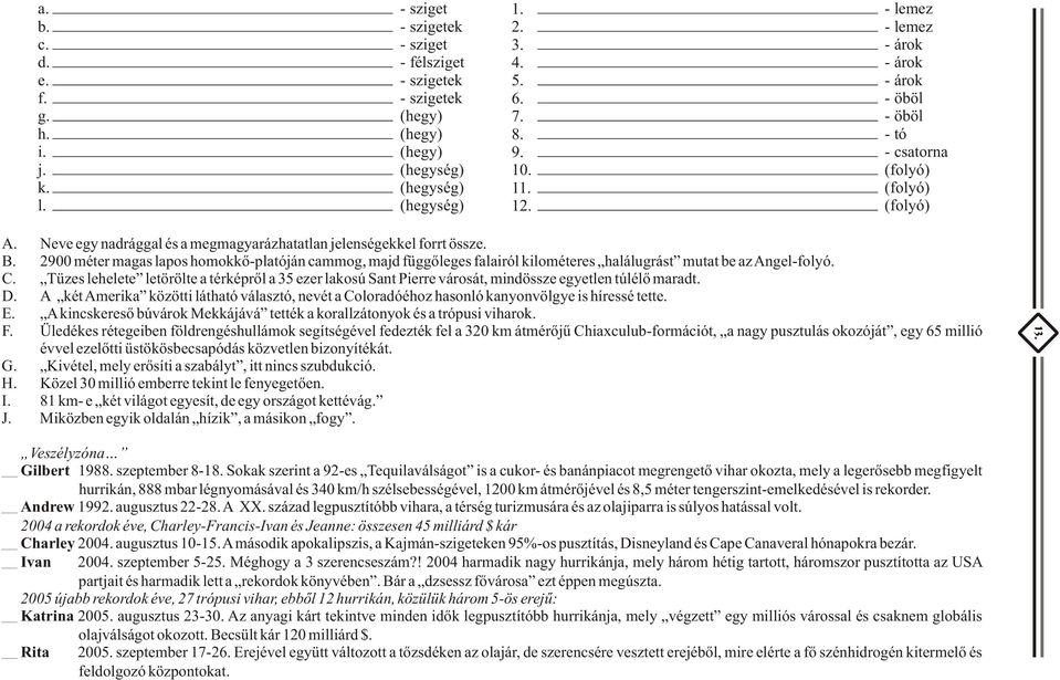 2900 méter magas lapos homokkõ-platóján cammog, majd függõleges falairól kilométeres halálugrást mutat be az Angel-folyó. C.