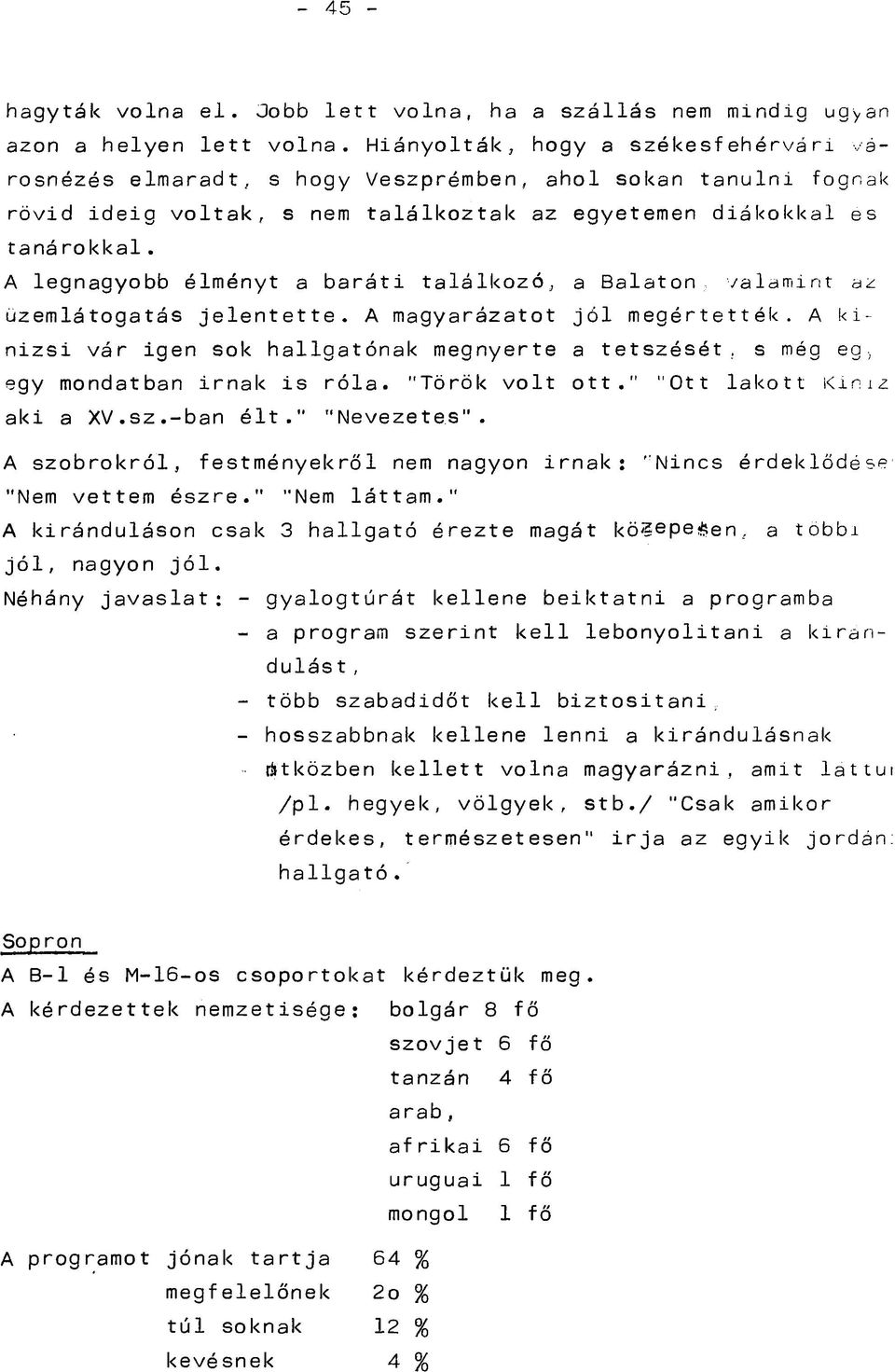 A legnagyobb élményt a baráti találkozó, a Balaton, valamint az üzemlátogatás jelentette. A magyarázatot jól megértették.