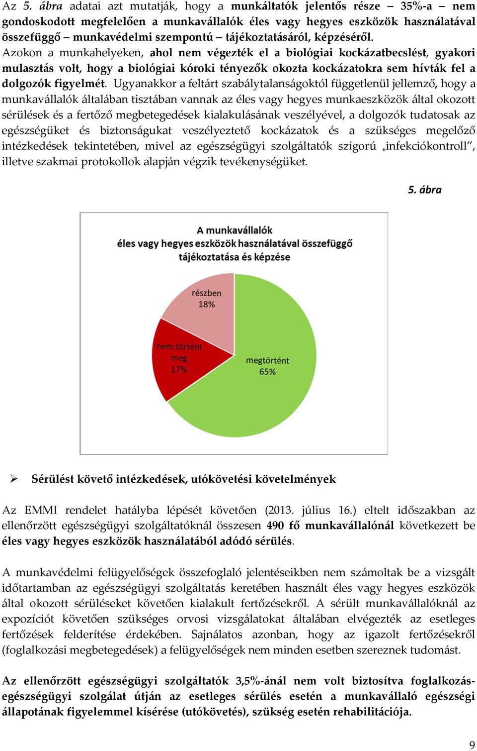 Azokon a munkahelyeken, ahol nem végezték el a biológiai kockázatbecslést, gyakori mulasztás volt, hogy a biológiai kóroki tényezők okozta kockázatokra sem hívták fel a dolgozók figyelmét.