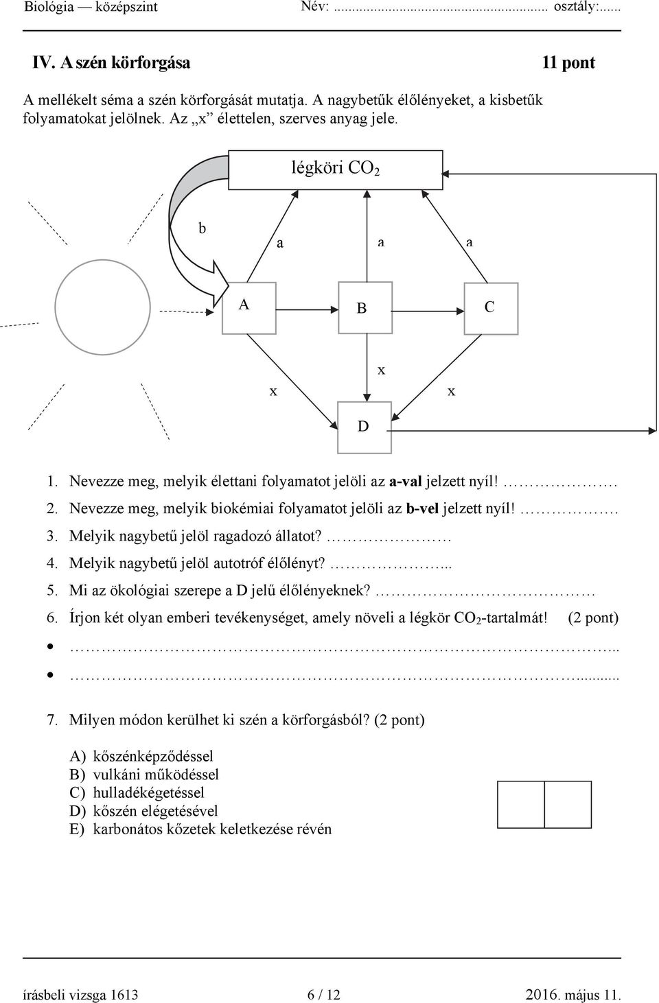 Melyik nagybetű jelöl ragadozó állatot? 4. Melyik nagybetű jelöl autotróf élőlényt?... 5. Mi az ökológiai szerepe a D jelű élőlényeknek? 6.