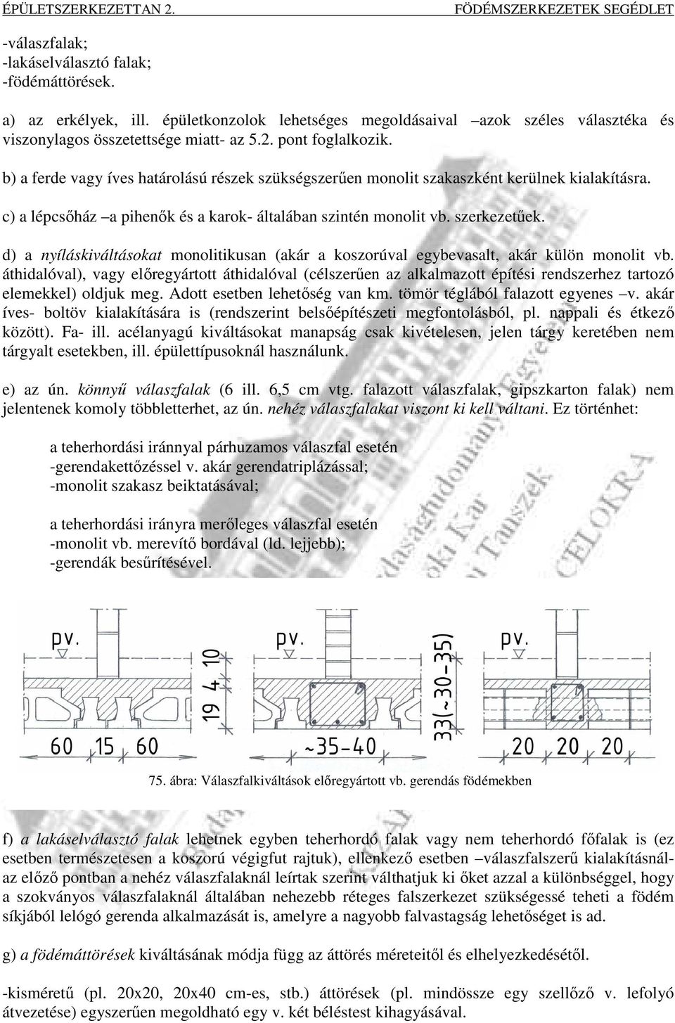 d) a nyíláskiváltásokat monolitikusan (akár a koszorúval egybevasalt, akár külön monolit vb.