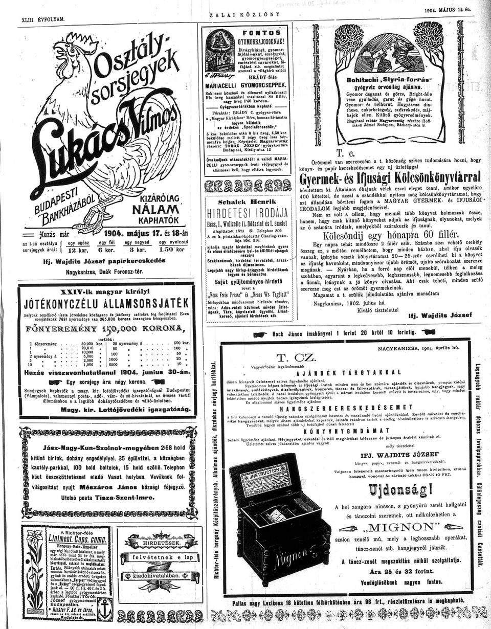 S föf ő y K fv 811 M1&', y Ov 1*40. Gyyb pó. Fí: B.UV C. yóy &.My Ky - B,, Iy í.spcbq,' 6. bü 8 üv, 4.60 bc 3 y v «bv ív Kpv *»»» x: TOROÍ JÓZSEF yóy B.p., Ky-c 12 Óv ó 1 A vó MARIA- CELLI ycpp f vyy, y v y.