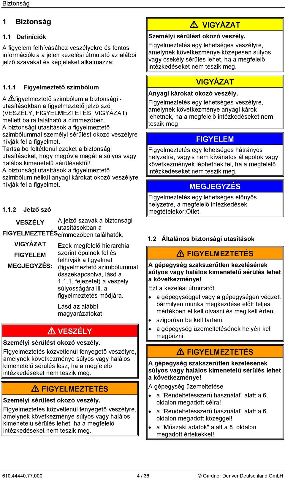 Tartsa be feltétlenül ezeket a biztonsági utasításokat, hogy megóvja magát a súlyos vagy halálos kimenetelű sérülésektől!