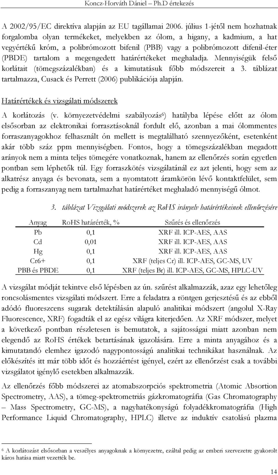 tartalom a megengedett határértékeket meghaladja. Mennyiségük felső korlátait (tömegszázalékban) és a kimutatásuk főbb módszereit a 3.