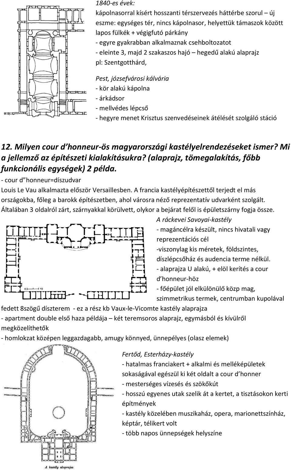 Krisztus szenvedéseinek átélését szolgáló stáció 12. Milyen cour d honneur-ös magyarországi kastélyelrendezéseket ismer? Mi a jellemző az építészeti kialakításukra?