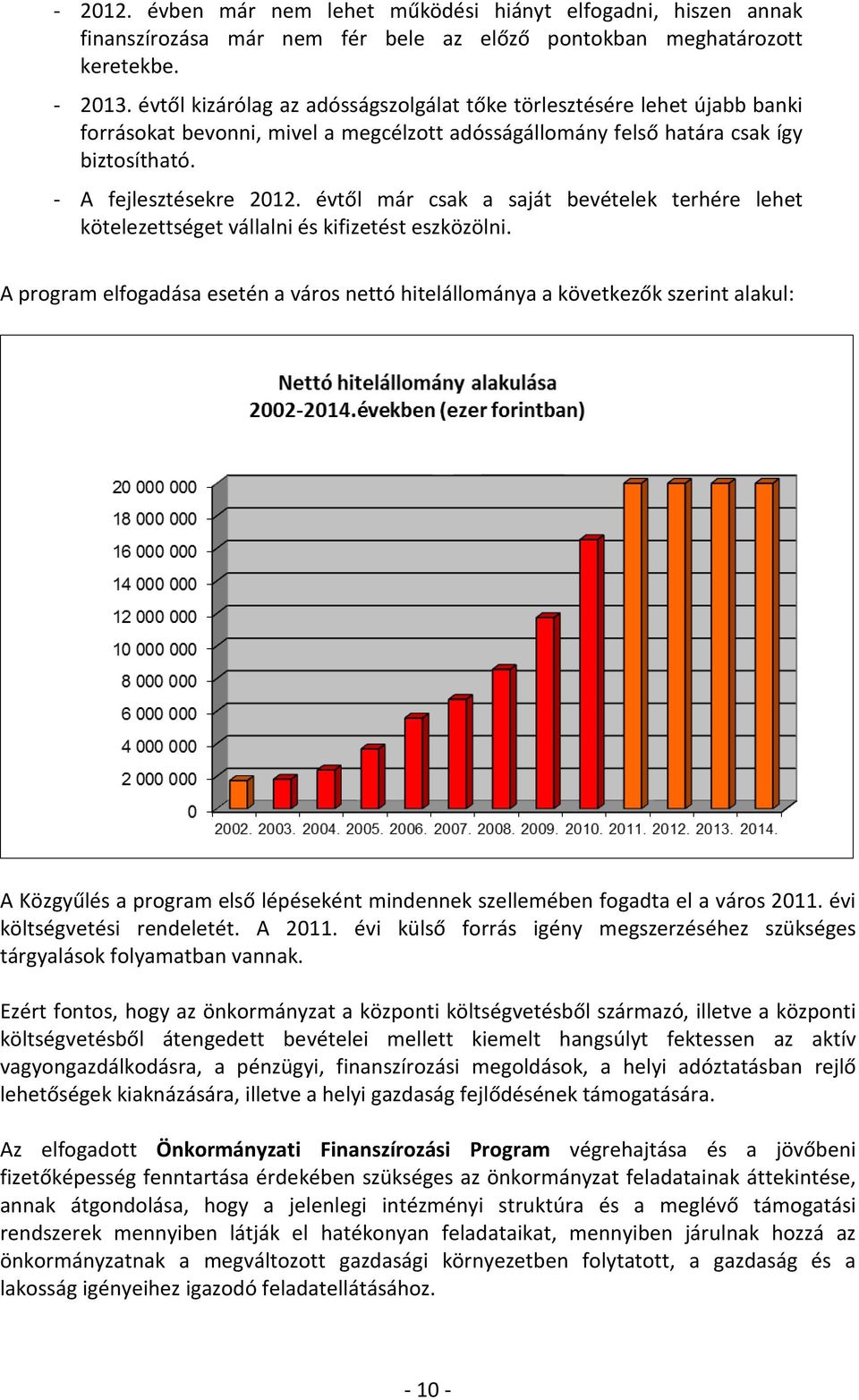 évtől már csak a saját bevételek terhére lehet kötelezettséget vállalni és kifizetést eszközölni.