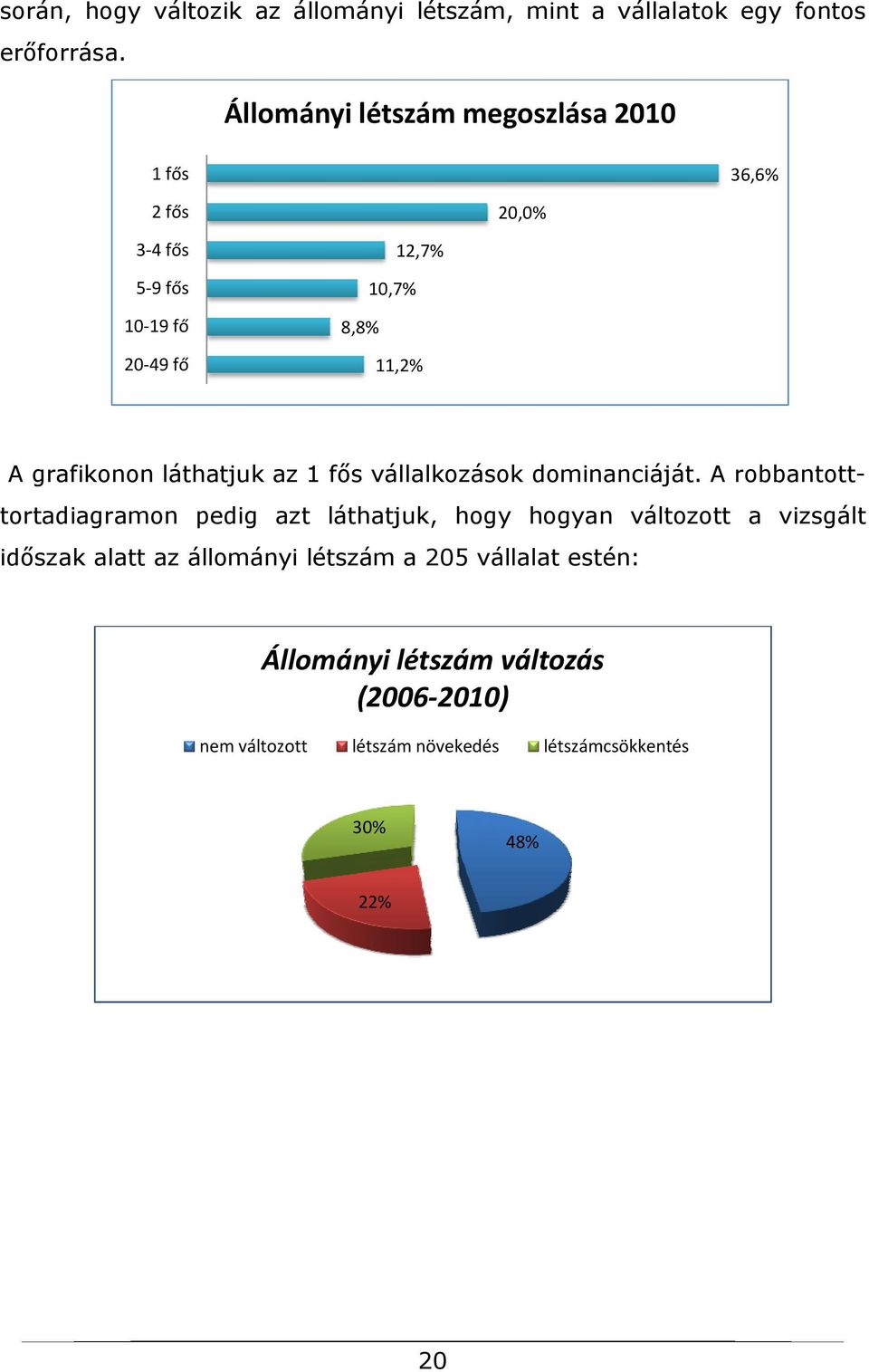 grafikonon láthatjuk az 1 fős vállalkozások dominanciáját.