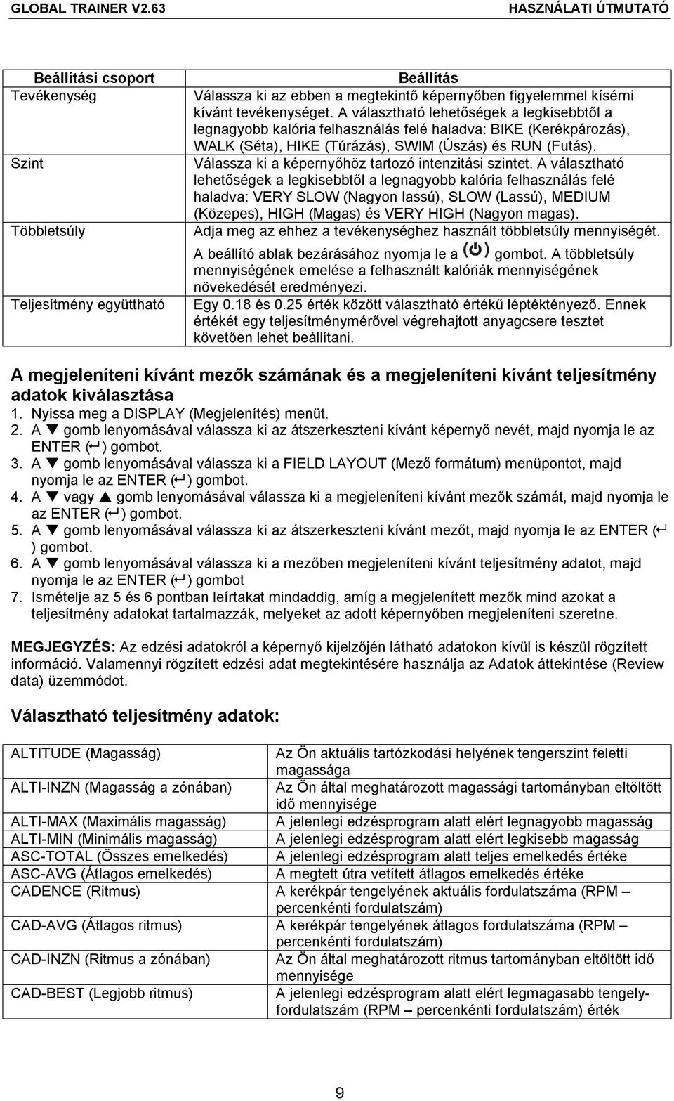 Válassza ki a képernyőhöz tartozó intenzitási szintet.