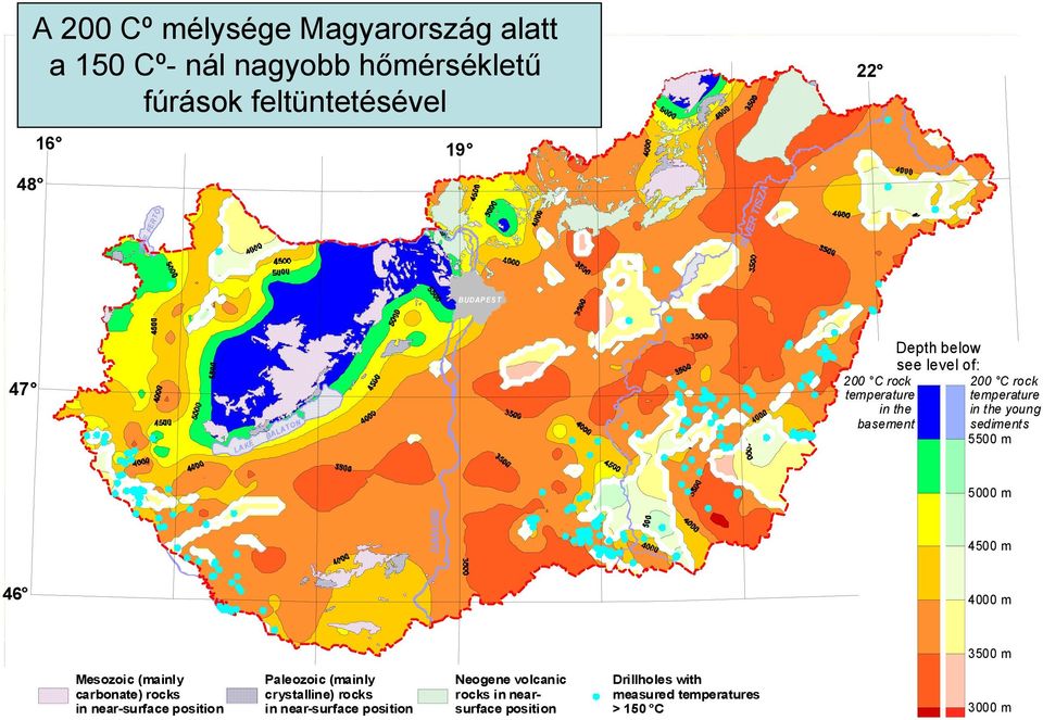 5500 5500 m m 5000 5000 m m DANUBE 4500 4500 m m 46 4000 4000 m m 3500 3500 m m Mesozoic (mainly carbonate) rocks in near-surface position Paleozoic (mainly
