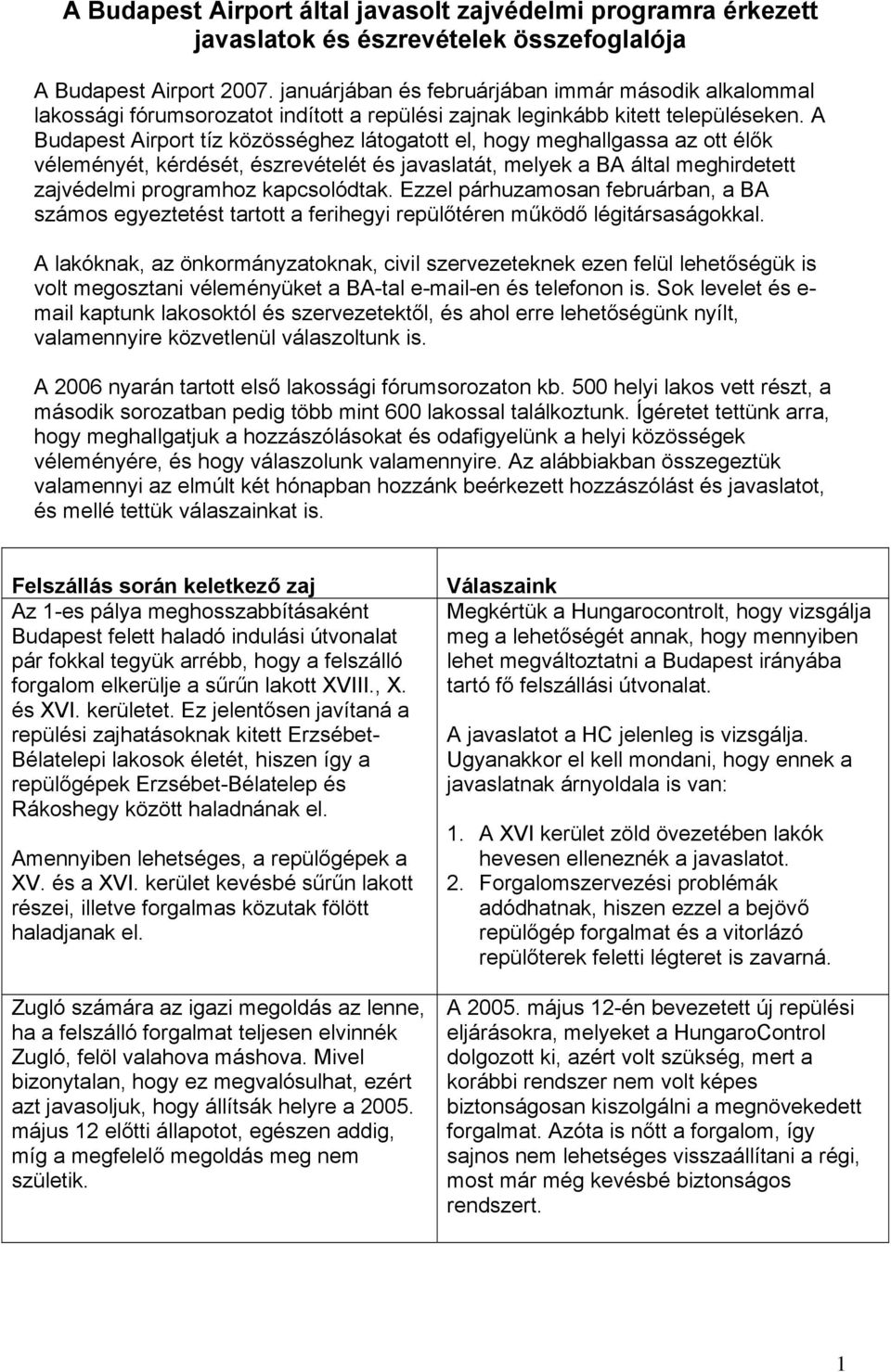 A Budapest Airport tíz közösséghez látogatott el, hogy meghallgassa az ott élők véleményét, kérdését, észrevételét és javaslatát, melyek a BA által meghirdetett zajvédelmi programhoz kapcsolódtak.