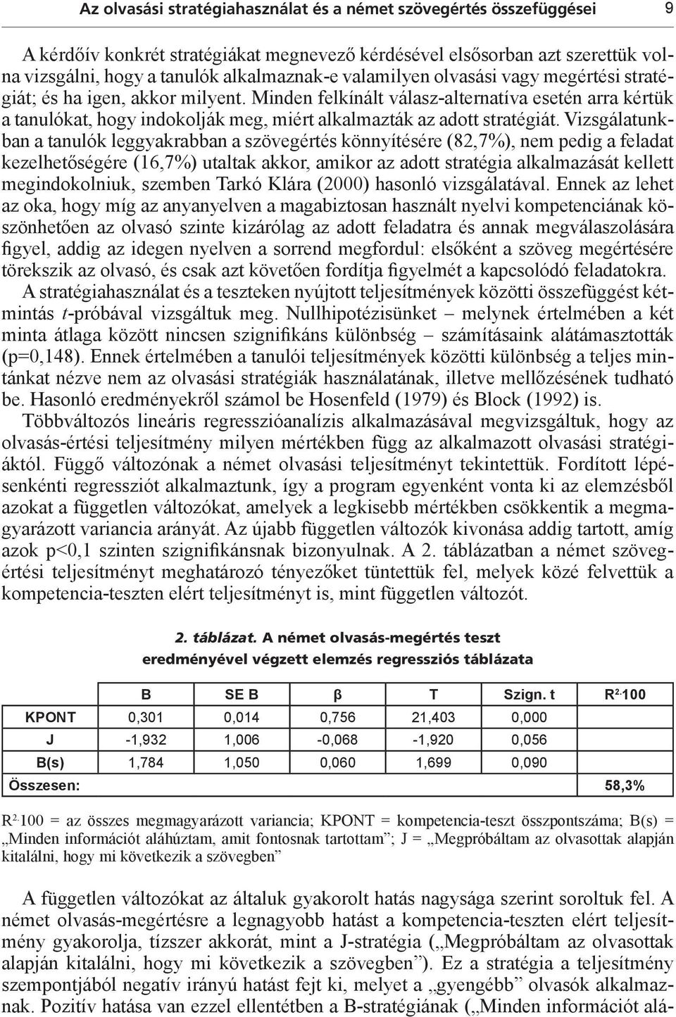 Minden felkínált válasz-alternatíva esetén arra kértük a tanulókat, hogy indokolják meg, miért alkalmazták az adott stratégiát.