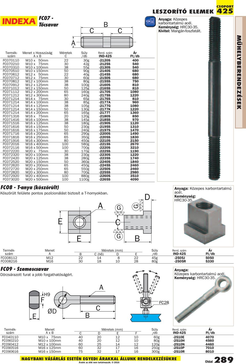 90g -2140S 680 FC070612 M12 x 50mm 22 40g -2145S 680 FC070712 M12 x 75mm 30 60g -2150S 680 FC070812 M12 x 100mm 38 80g -2155S 750 FC070912 M12 x 125mm 38 100g -2160S 810 FC071012 M12 x 150mm 50 125g