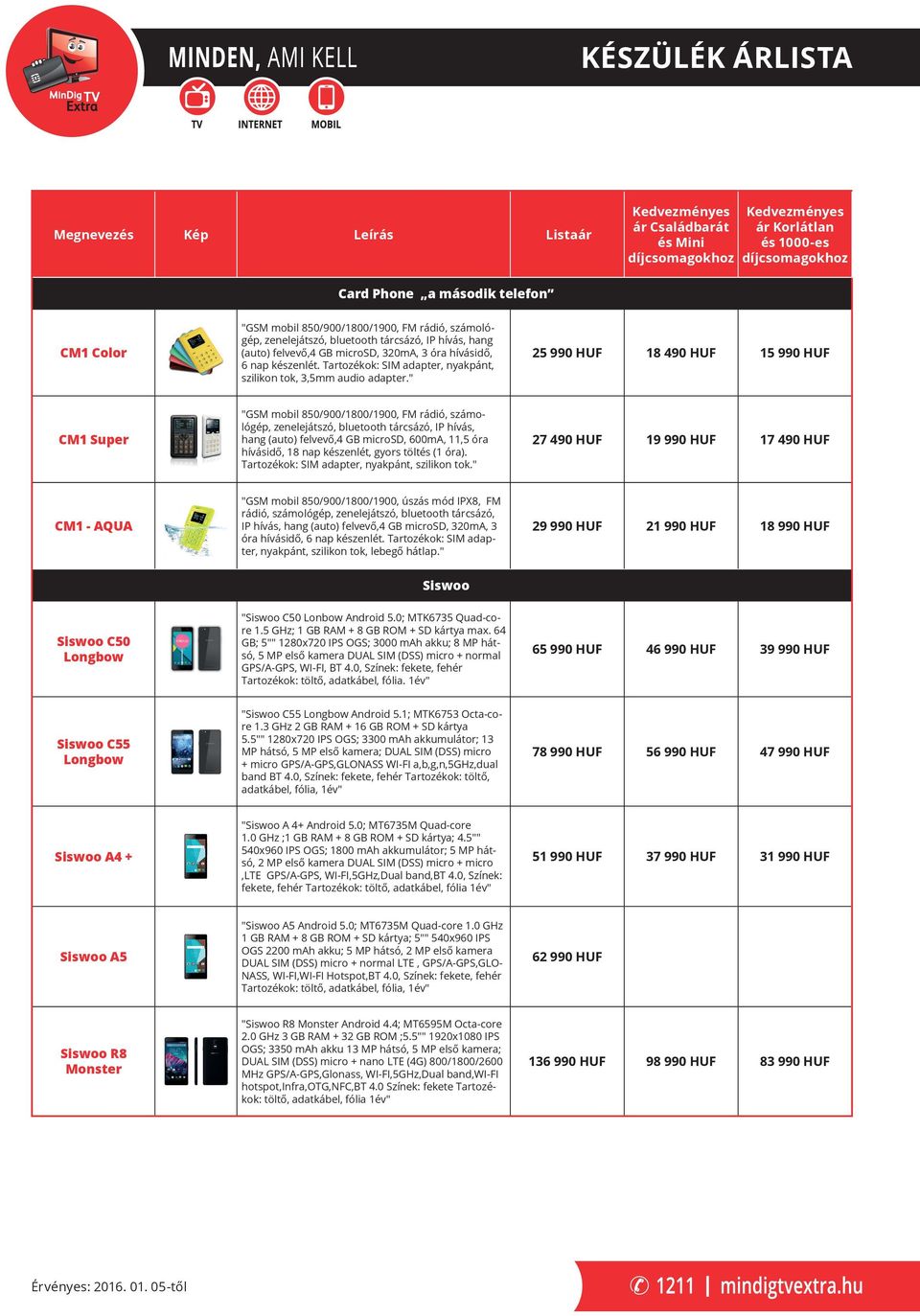 " 25 990 HUF 18 490 HUF 15 990 HUF CM1 Super "GSM mobil 850/900/1800/1900, FM rádió, számológép, zenelejátszó, bluetooth tárcsázó, P hívás, hang (auto) felvevő,4 GB microsd, 600mA, 11,5 óra hívásidő,