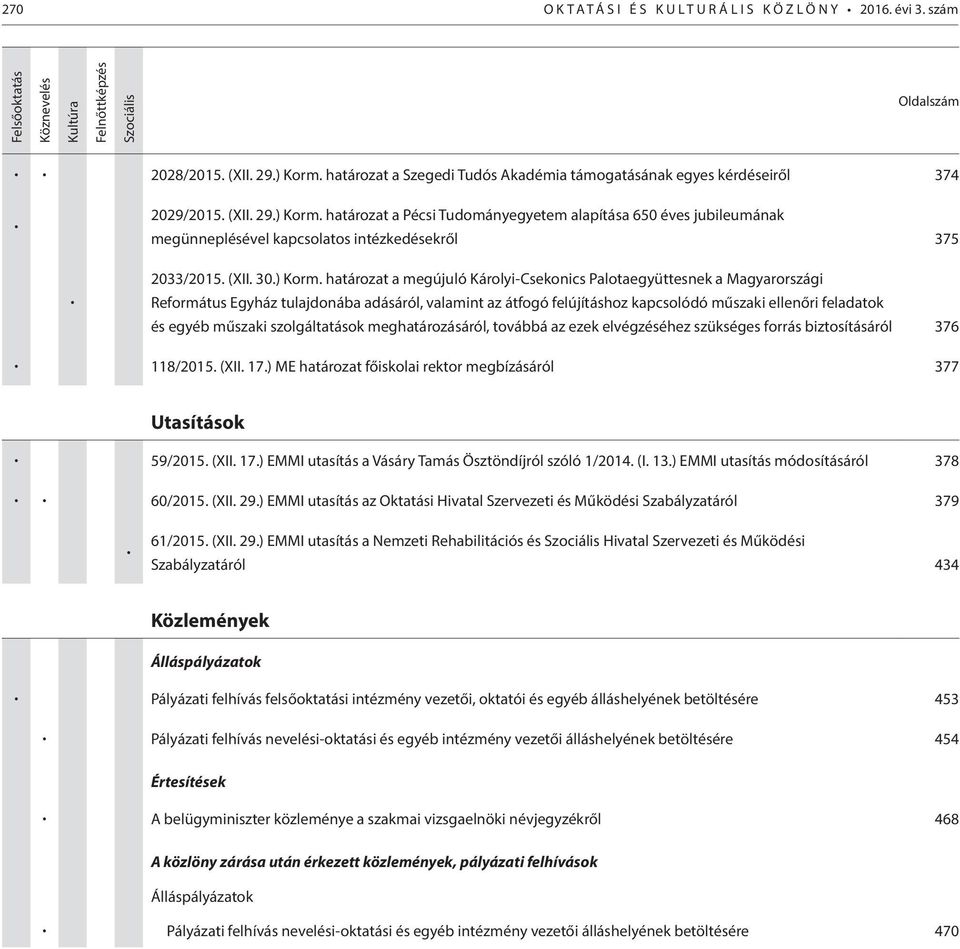 határozat a Pécsi Tudományegyetem alapítása 650 éves jubileumának megünneplésével kapcsolatos intézkedésekről 375 2033/2015. (XII. 30.) Korm.