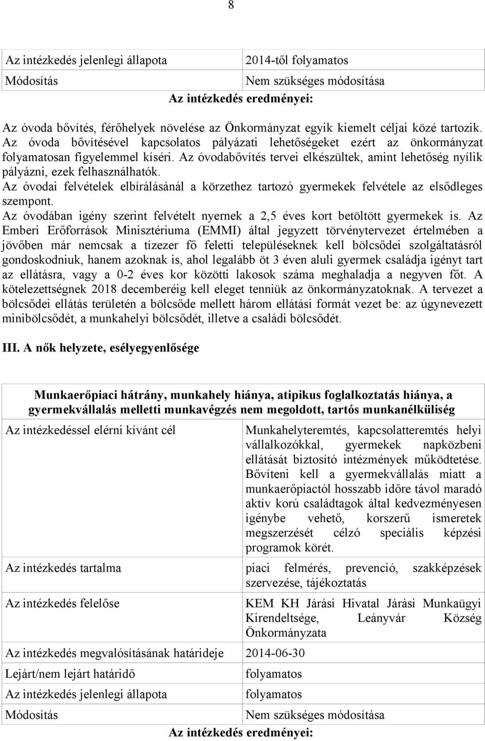 Az óvodai felvételek elbírálásánál a körzethez tartozó gyermekek felvétele az elsődleges szempont. Az óvodában igény szerint felvételt nyernek a 2,5 éves kort betöltött gyermekek is.