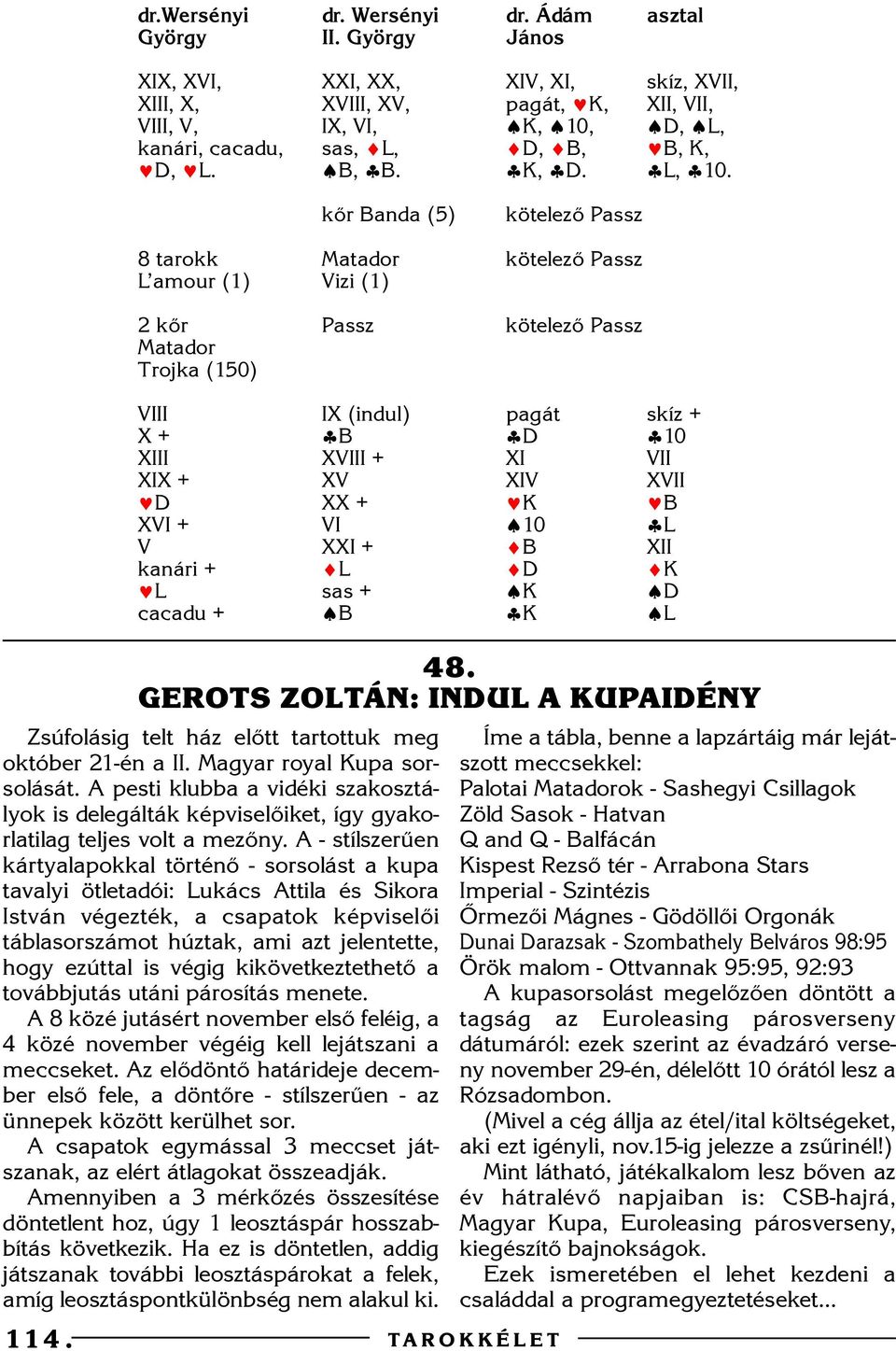 kõr Banda (5) kötelezõ Passz 114.