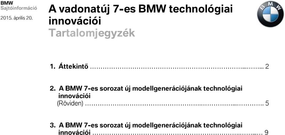 A BMW 7-es sorozat új modellgenerációjának technológiai