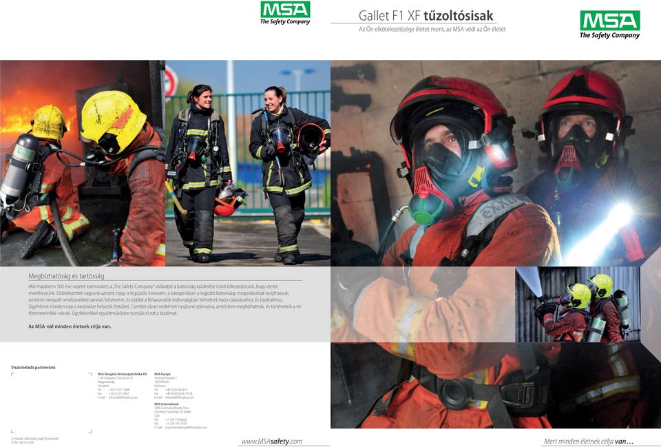 Gallet F1 XF tűzoltósisak Az Ön elkötelezettsége életet ment, az MSA védi  az Ön életét - PDF Ingyenes letöltés