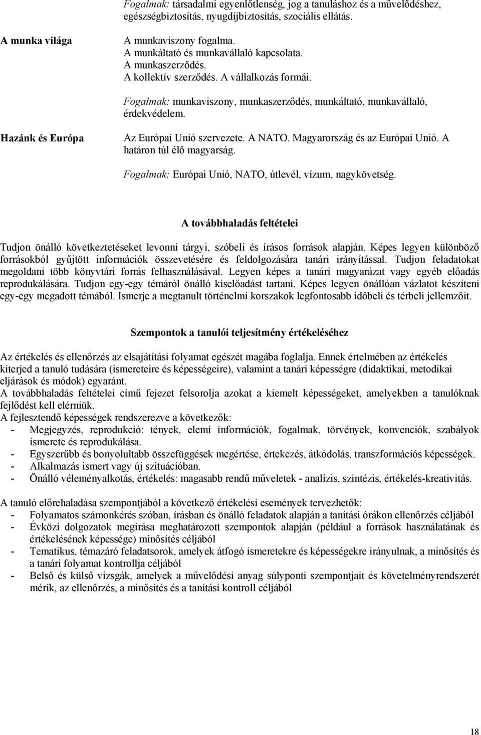 Hazánk és Európa Az Európai Unió szervezete. A NATO. Magyarország és az Európai Unió. A határon túl élő magyarság. Fogalmak: Európai Unió, NATO, útlevél, vízum, nagykövetség.