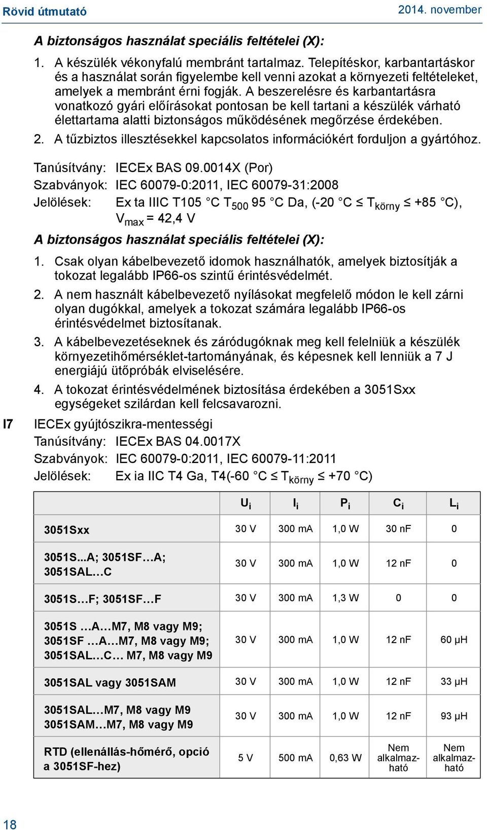 A beszerelésre és karbantartásra vonatkozó gyári előírásokat pontosan be kell tartani a készülék várható élettartama alatti biztonságos működésének megőrzése érdekében. 2.