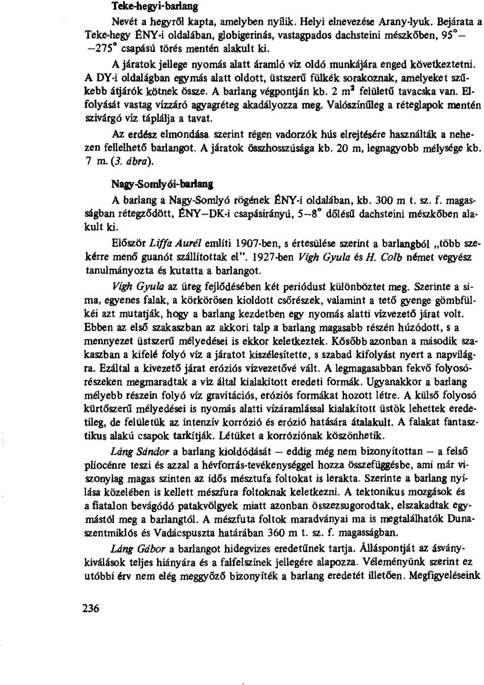 --275 A járatok jellege nyomás alatt áramló víz oldó munkájára enged következtetni. A DY-i oldalágban egymás alatt oldott, üstszer ű fülkék sorakoznak, amelyeket sz ű- kebb átjárók kötnek Össze.