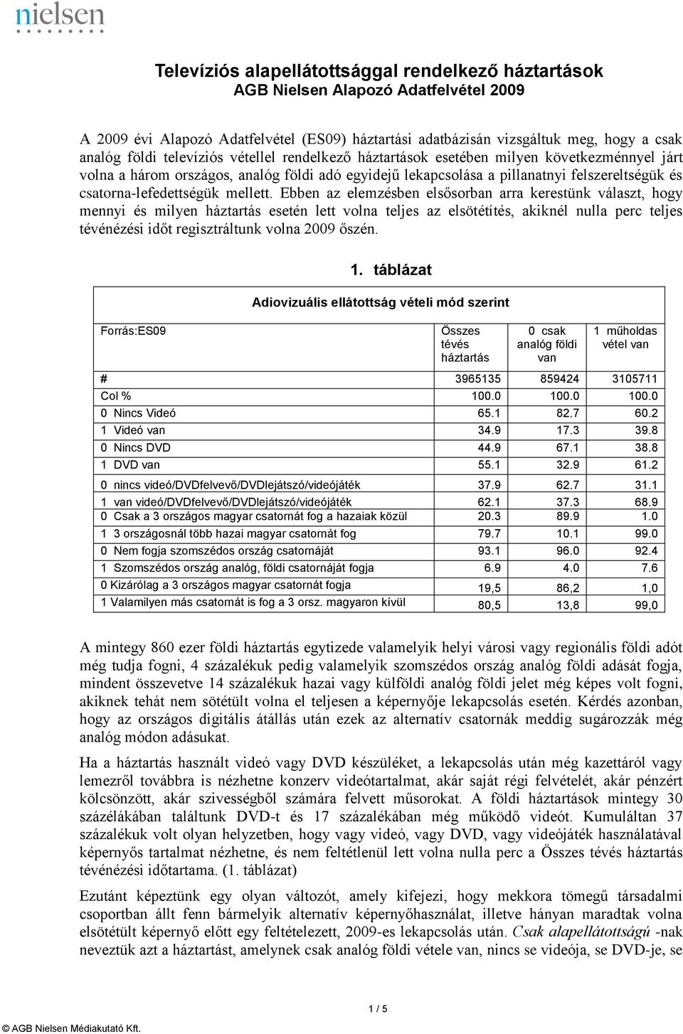 Ebben az elemzésben elsősorban arra kerestünk választ, hogy mennyi és milyen esetén lett volna teljes az elsötétítés, akiknél nulla perc teljes tévénézési időt regisztráltunk volna 2009 őszén.