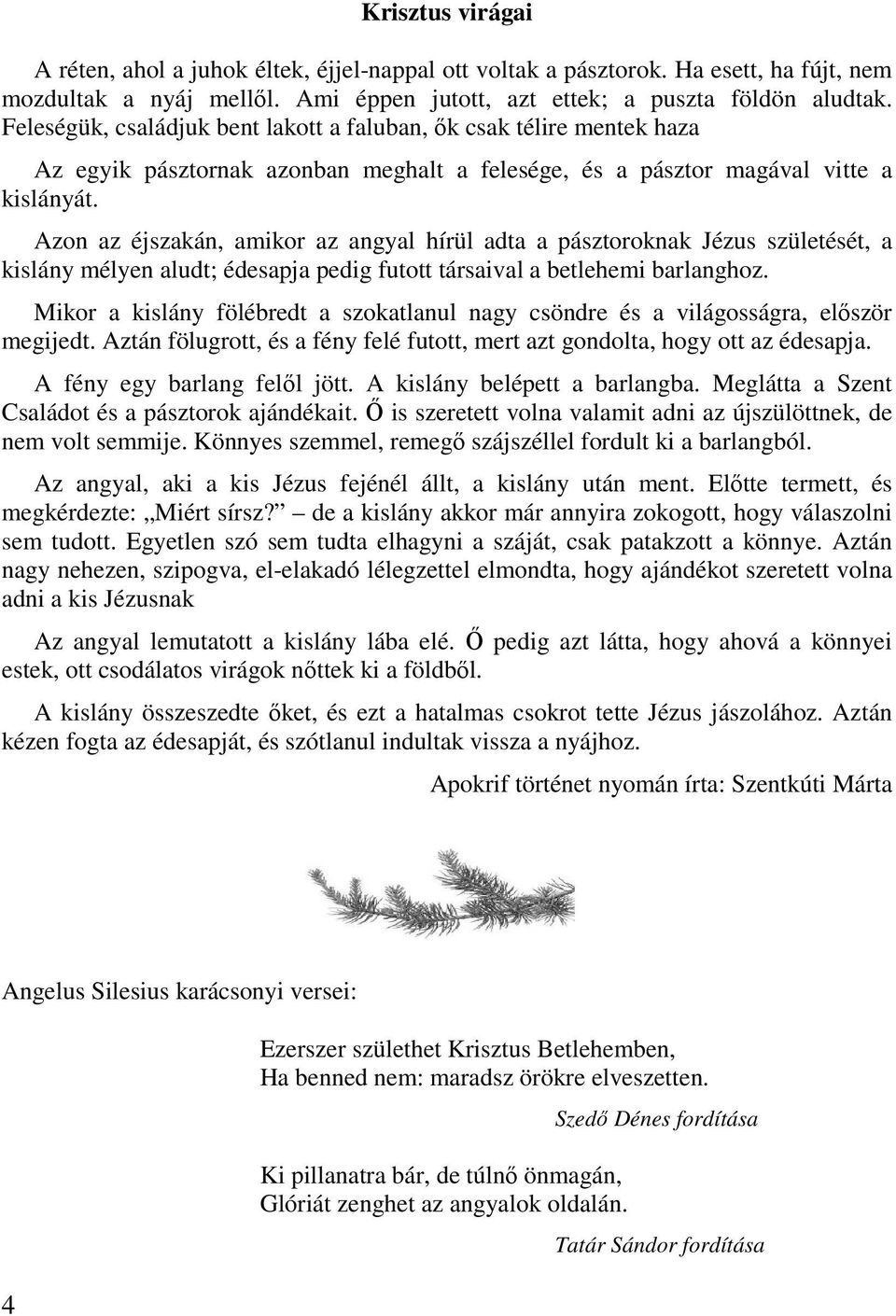 Azon az éjszakán, amikor az angyal hírül adta a pásztoroknak Jézus születését, a kislány mélyen aludt; édesapja pedig futott társaival a betlehemi barlanghoz.